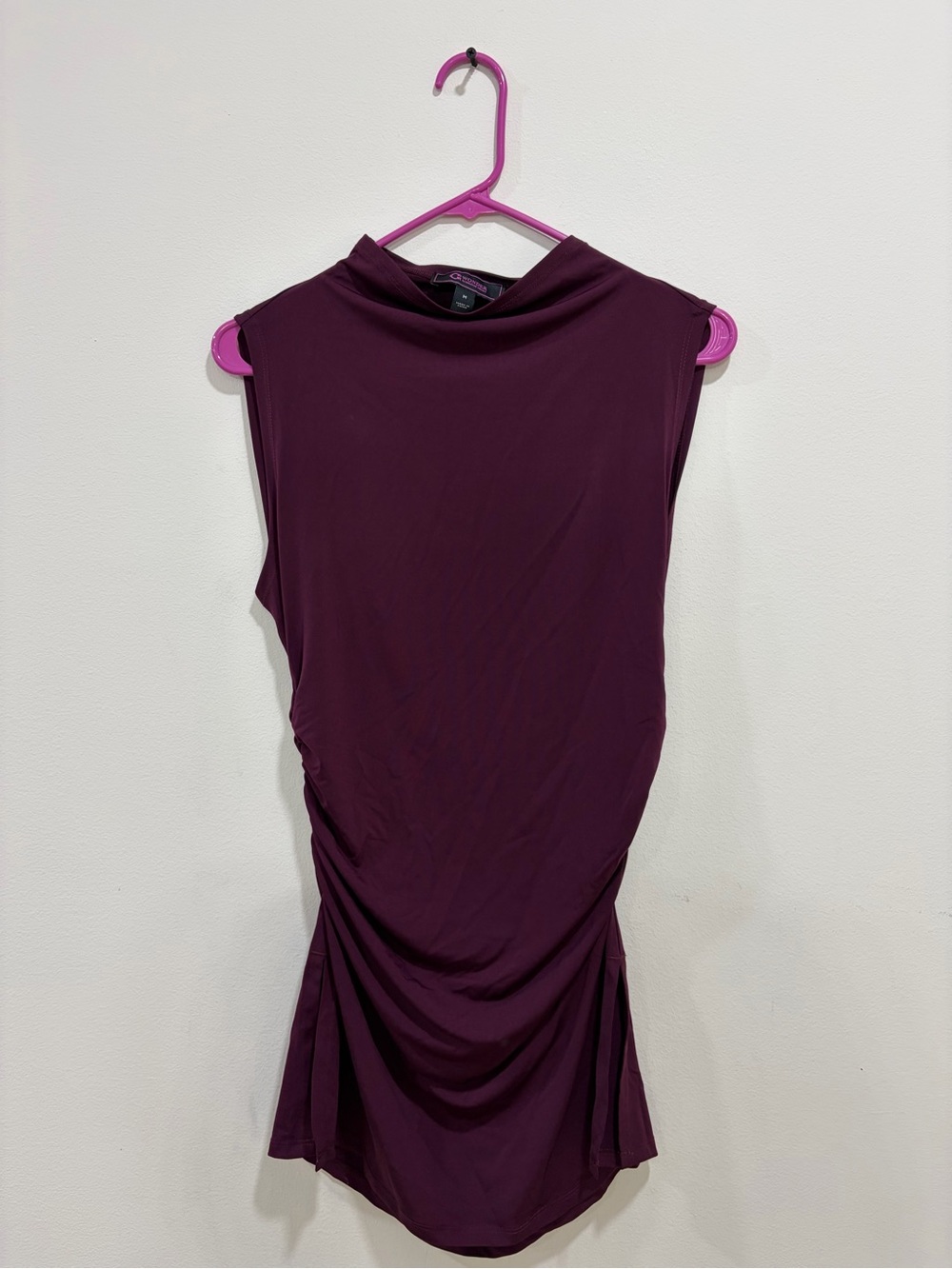 Christian Siriano Sleeveless Mock Neck Midi Dress - Plum/Burgundy
